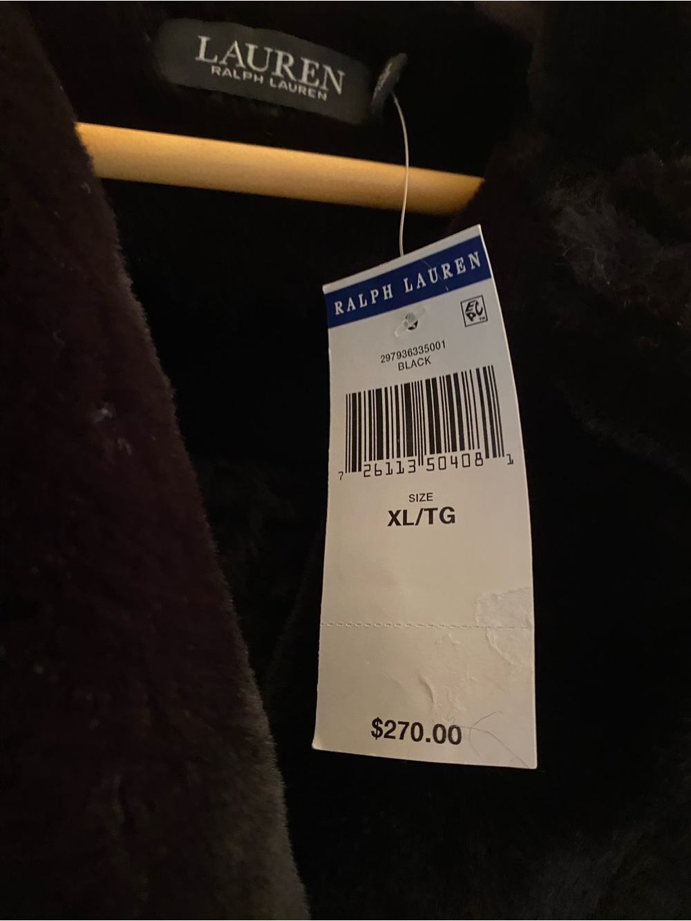 Ralph Lauren Black Faux Leather Shearling Moto Jacket - Picture 2 of 7